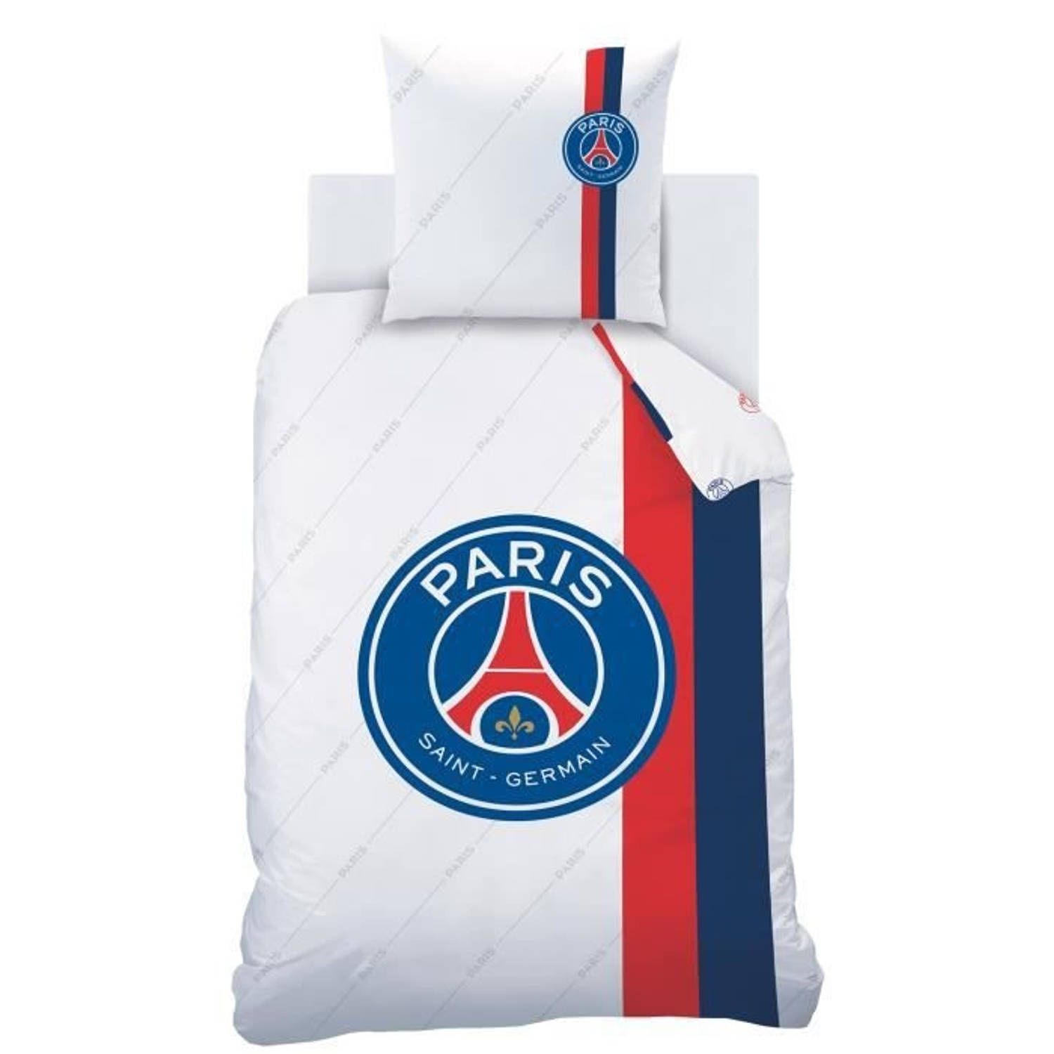 Paris Saint-Germain Dekbedovertrek Retro White - Eenpersoons - 140 x 200 cm - Katoen