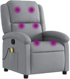 vidaXL Massagestoel Lichtgrijs Stof