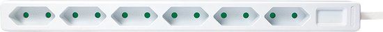 LogiLink LPS231 - Stekkerdoos - 6 stopcontacten - 1.5 meter - Wit