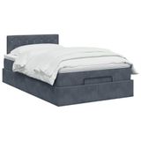 vidaXL Ottomaanse Bed met Matras en LED Donkergrijs 120 x 190 cm
