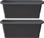 Respanna 2 jardinières/pots de fleurs anthracite 39 cm avec soucoupe incluse
