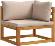 vidaXL Hoekbank met kussens Massief Acacia Hout Naturel