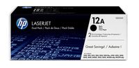 HP 12A Original Black Toner Cartridge - 2 Pack