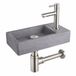 FortiFura Ensemble de robinetterie - Rectangulaire - 40x22x8 cm - Béton Gris - Robinet Inclus