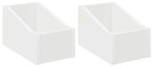 Boîte pour disques vinyles 2 pièces blanc 18 x 32 x 18 cm bois traité