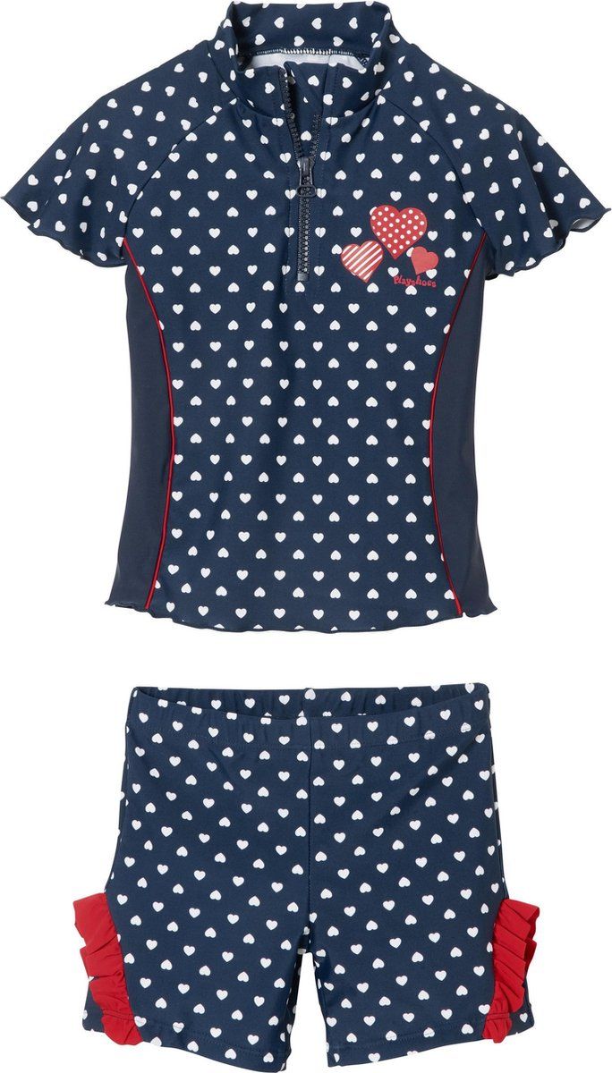Playshoes zwemset Hartjes UV werend blauw 2 delig