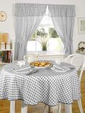 Molly - Gingham tafelkleed in houtskool - 63" (160cm) Rond