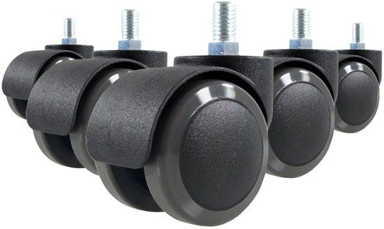 hjh office Bureaustoel Wiel - Zwart - 5x Rolo M10/50mm