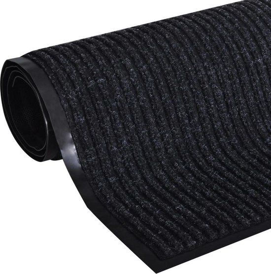 vidaXL Deurmat PVC Zwart 120x180 cm