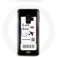 Maniacase Etui voor Samsung Galaxy S9 plus Vliegticket Londen