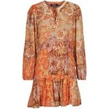 Desigual Robe marron / orange clair / orange foncé / blanc cassé