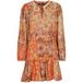 Desigual Robe marron / orange clair / orange foncé / blanc cassé