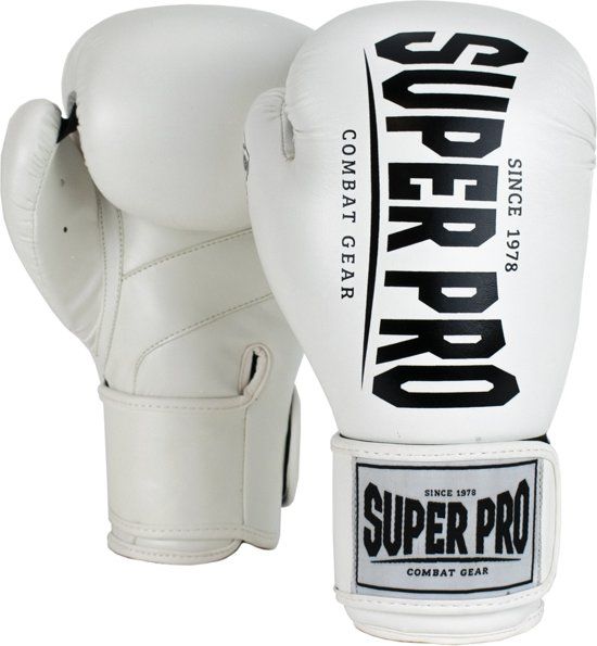 Super Pro Combat Gear Champ Bokshandschoenen - Wit/Zwart - 8oz