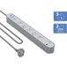 Force Power, overspanningsbeveiliging, 5-voudig, type E, 800J, met USB-A/USB-C, 1,5 meter, zilver