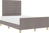vidaXL Bedframe met hoofdeinde Taupe 140 x 190 cm Stof