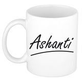 Bellatio Decorations Ashanti Naam koffiemok - beker - met sierlijke letters - wit