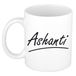 Bellatio Decorations Ashanti Naam koffiemok - beker - met sierlijke letters - wit