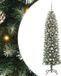 vidaXL Kunstmatige slanke kerstboom groen en wit 180 cm