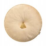 ROOM99 Allure Ronde Decoratieve Sierkussen - Crème Velours met Kwast