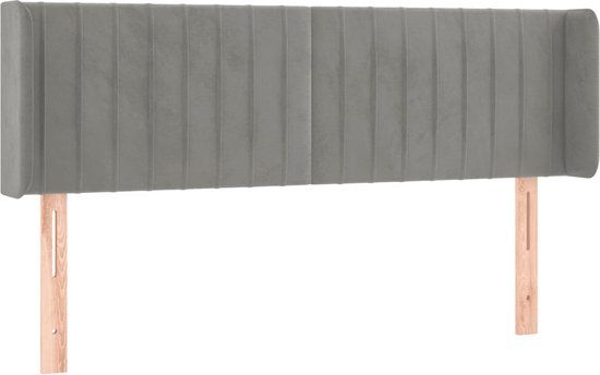 vidaXL Hoofdbord met randen 147x16x78/88 cm fluweel lichtgrijs