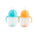 Munchkin Click Lock Tip & Sip Straw Cup Set | Sippy bekers voor baby's en peuters met rietje | BPA-vrij Babyflessen 207ml | 2-pack | Blauw/Oranje