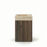 Saniclass Chaci Toiletmeubelset - 40x65cm - 1 deur - 1 kraangat - rechts - fontein travertine - noten