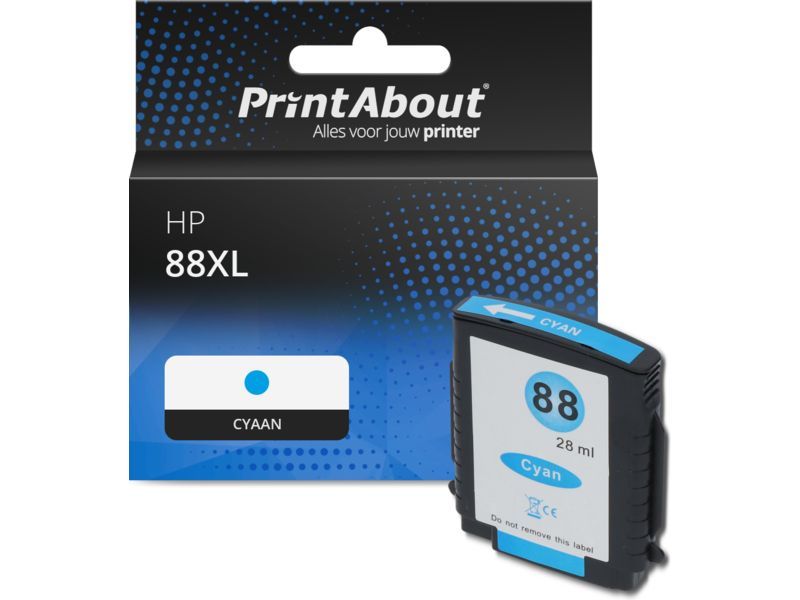 PrintAbout Inktcartridge 88XL (C9391AE) Cyaan Hoge capaciteit geschikt voor HP