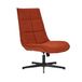 39F FURNITURE DREAM Moderne draaistoel met zitting van stof met ligfunctie en basis van metaal, rood-oranje, 63,5 x 85 x 93 cm