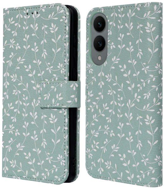 imoshion Design Bookcase voor de Samsung Galaxy S25 Edge - Smoke Green Flowers