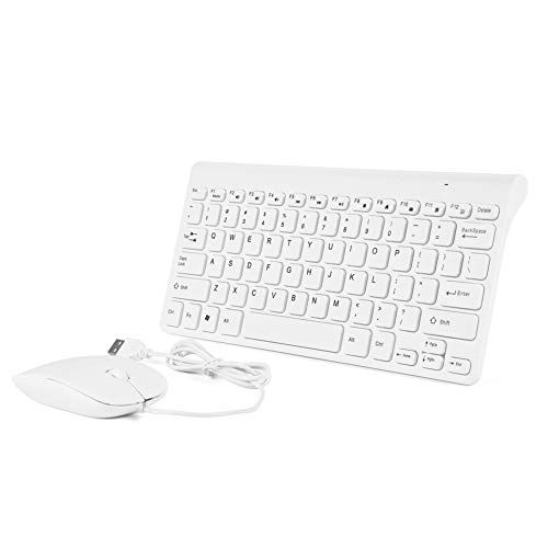 Tangxi Bedraad toetsenbord en muis met numeriek toetsenbord, ultradun USB-toetsenbord met kabel Combinatie van optische muis voor pc / laptop / desktop / notebook (wit)