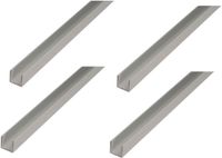 Alberts 4 x U-Profil, Aluminium, 10 x 15 x 10 x 1 mm, lengte 1 m, zilverkleurig geanodiseerd