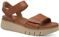 Tamaris Wortmann Comfort-leren sandalen Dames Bruin Maat 39