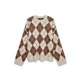 VERO MODA trui met print en wol - beige