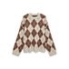 VERO MODA trui met print en wol - beige