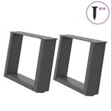 VidaXL Eettafelpoten 2 stuks U-vormig 50x(72-73) cm staal antraciet