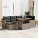 Maison Exclusive - Salon de jardin pour le jardin avec coussins, 7 pièces, gris, avec plastique tressé et bois d'acacia