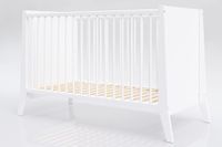 Lettino Babybedje Cosmo met bijtringen, kleur wit, afmetingen 120x60 cm