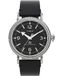 Timex Waterbury 40 mm herenhorloge - zwart lederen tweedelige band met snelsluiting, zwarte wijzerplaat, zilverkleurige kast, TW2W20200
