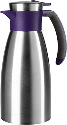 Emsa 512577 Thermoskan, Roestvrij Staal, 1 Liter, Quick Tip-Sluiting, Soft Grip, Blackberry