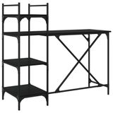 VidaXL Computerbureau met schappen 120x47x109 cm zwart