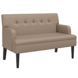 vidaXL Bankje met rugleuning 112x65,5x75 cm kunstleer cappuccinokleur