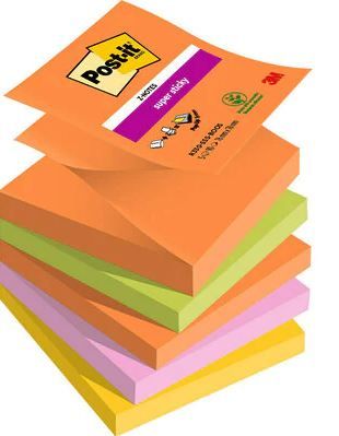 Post-it® Super Sticky Z-Notes - Boost Colour Collection - 76 x 76 mm