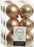 Decoris Kerstballen - 36 stuks - Toffee Bruin - 6 cm - Kunststof - Mat/Glans