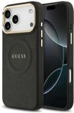 Guess Hoesje voor Apple iPhone 17 Pro Max - HC Magsafe PU With Peony Hot Stamp - Noir