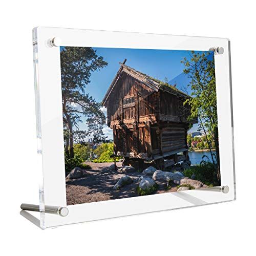 HIIMIEI Frameloze fotolijst 13x18 cm, acryl dubbelzijdig fotolijstje uv-bestendig voor foto's van 13x18 cm, fotolijst zonder lijst voor familiefoto's, bruiloftsfoto's en babyfoto's - transparant.