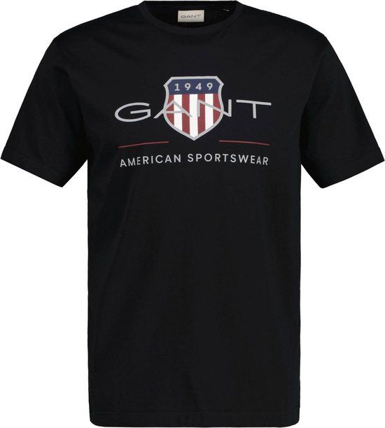 GANT T-shirt REG ARCHIVE SHIELD - Zwart - Maat 3XL - Mannen