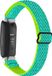 By Qubix Qubix - Compatible Fitbit bandje - Geschikt voor Fitbit Inspire 3 - Elastische Solo Loop Nylon Bandje - Mintgroen