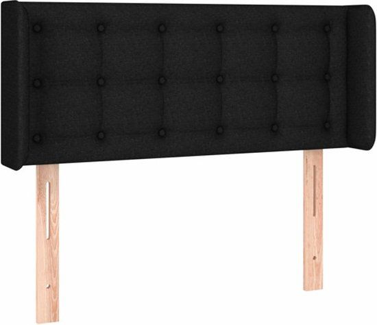 vidaXL Hoofdbord met randen 83x16x78/88 cm stof zwart