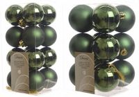 Kaemingk B.V. Kerstversiering boules de Noël en plastique vert foncé paquet de 40 pièces