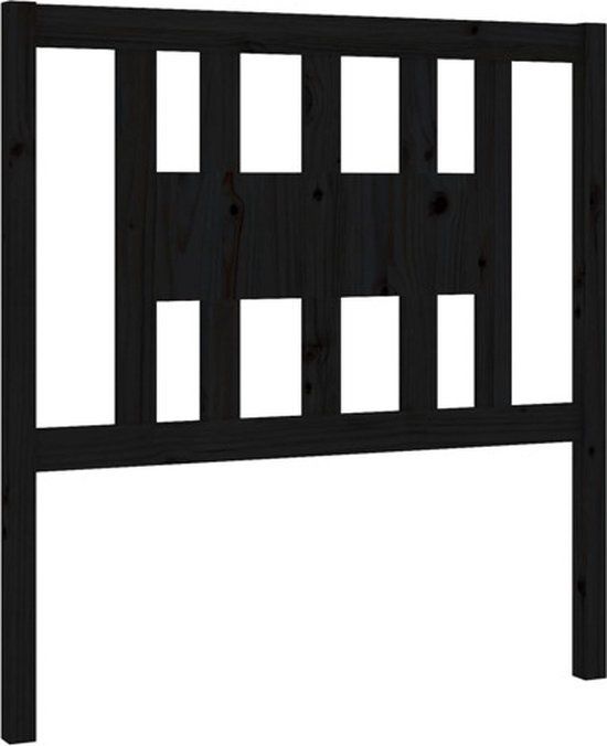vidaXL Hoofdbord - Massief Grenenhout - Zwart - 96x4x100 cm